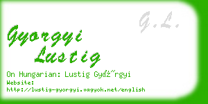 gyorgyi lustig business card